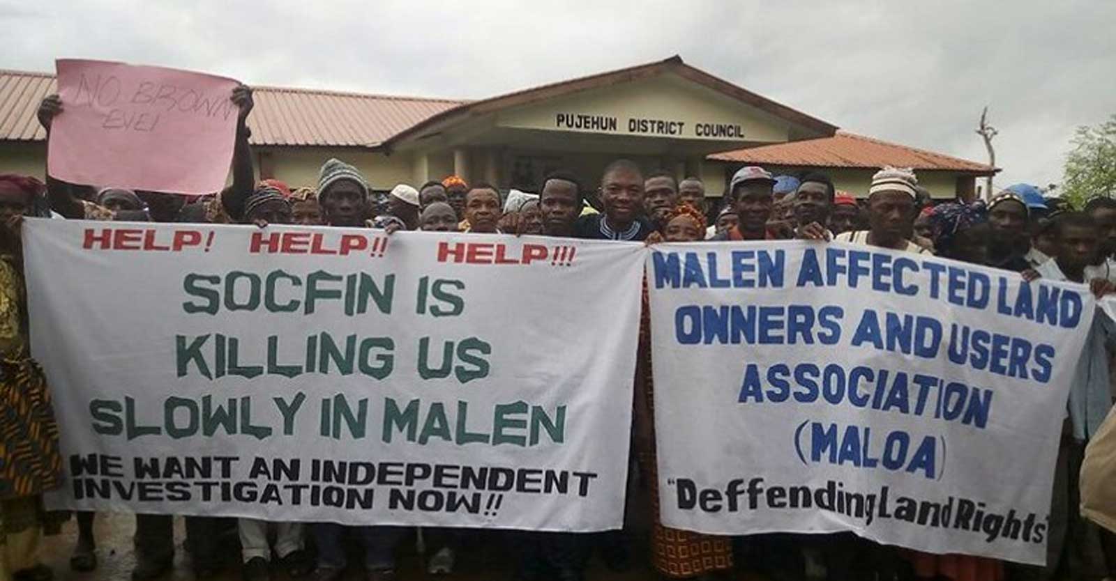 Protest against SOCFIN in Pujehun District, Malen Chiefdom, Sierra Leone