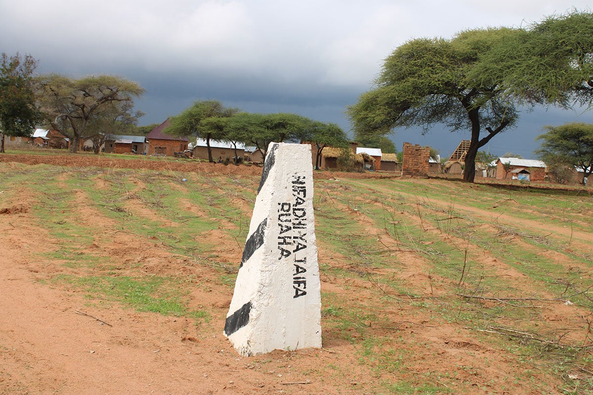 Beacon marking expansion of Ruaha National Park to consume Luhanga village and make communities trespassers in their own lands