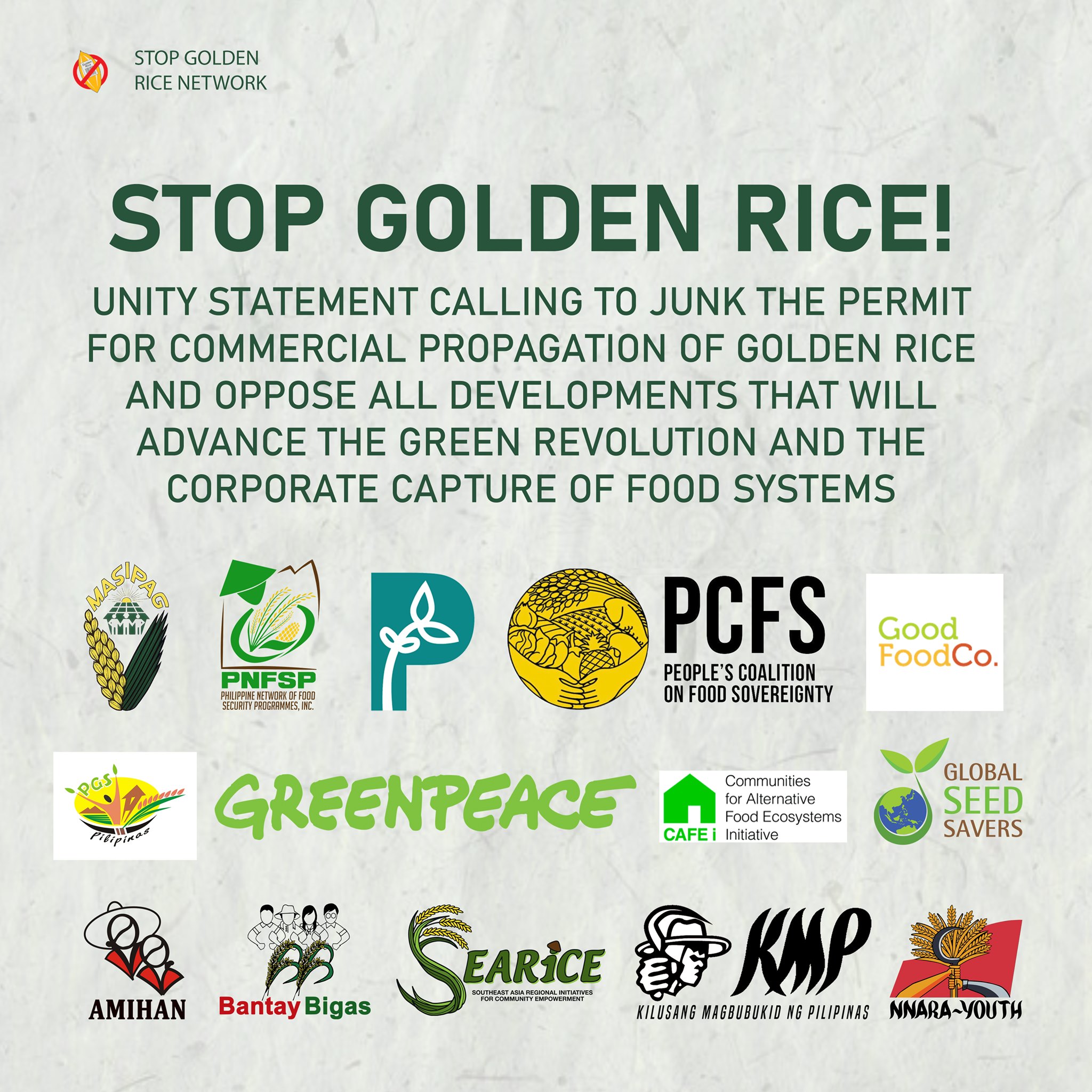Golden Rice singatories -- organizations