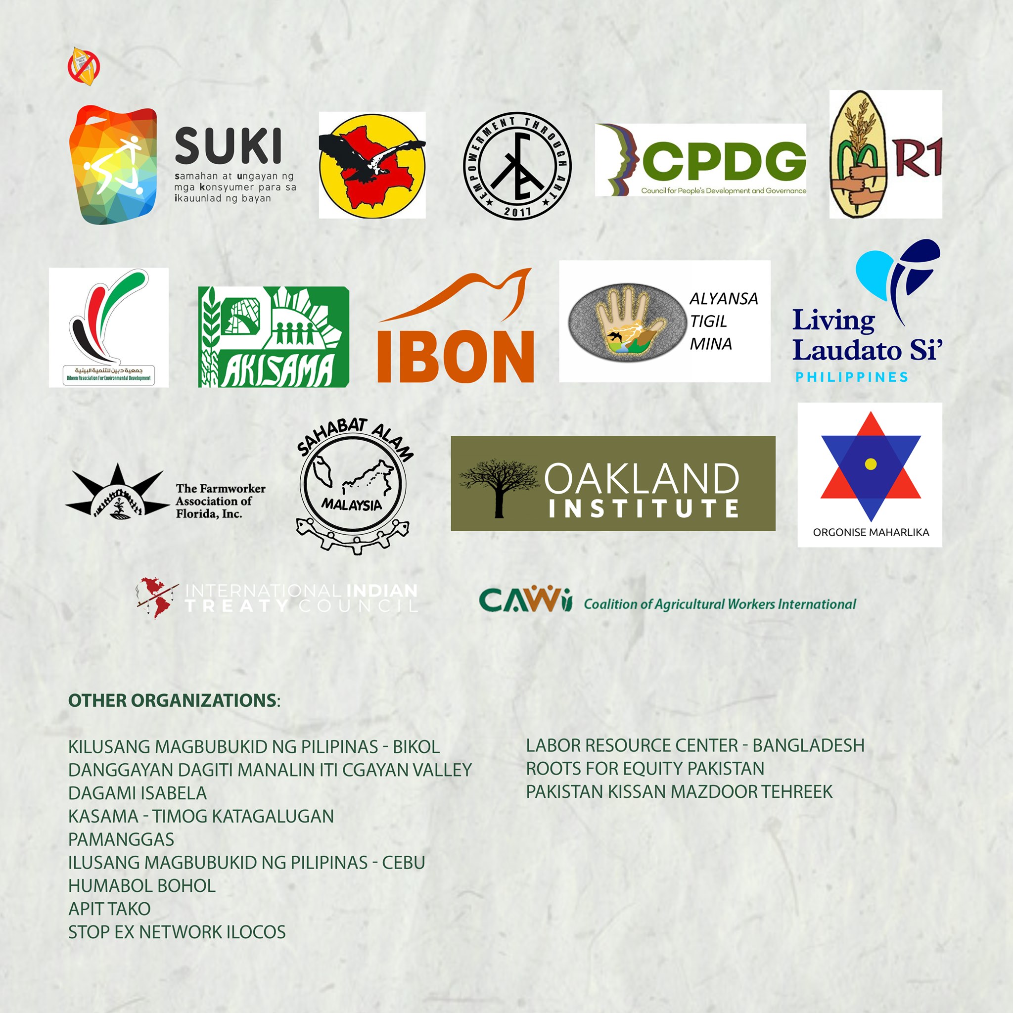 Golden Rice singatories -- organizations