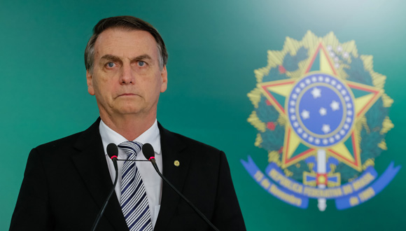 President-elect Jair Bolsonaro during a press statement.