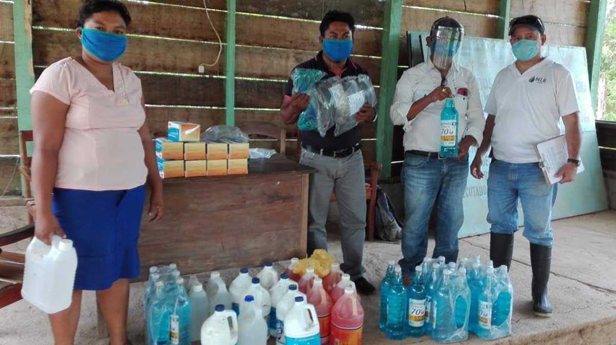 MLR Forestal health kits distributed during Covid-19 pandemic.