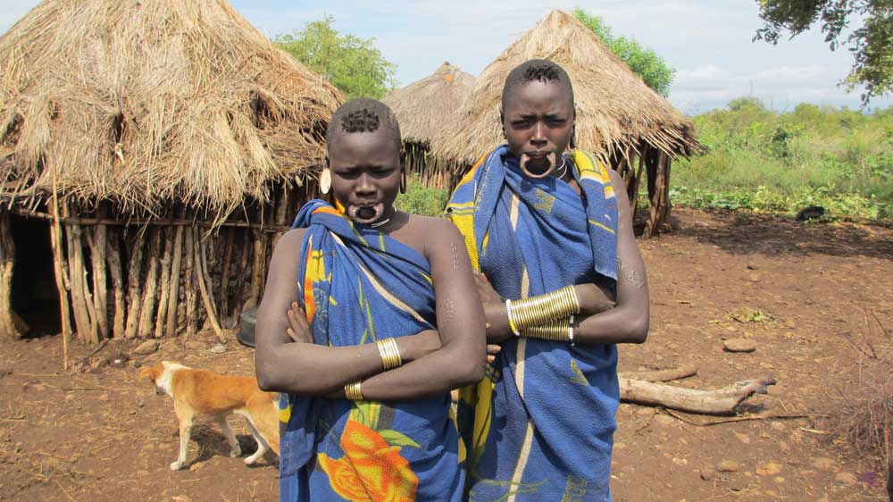 Mursi girls in the village of Juiey. October 2017 © Will Hurd / the Oakland Institute