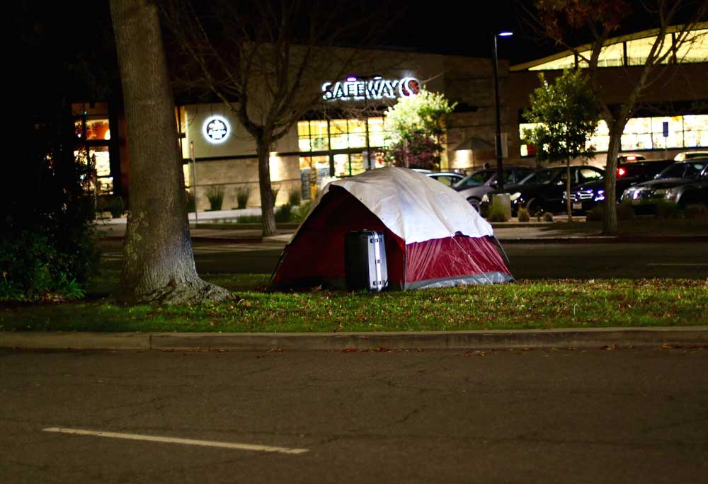 “We are homeless but not helpless,” said Mike Lee, member of the First They Came for the Homeless Encampment. “We are the public face of a protest to demand change, so that people can talk to us and find out who we are.”