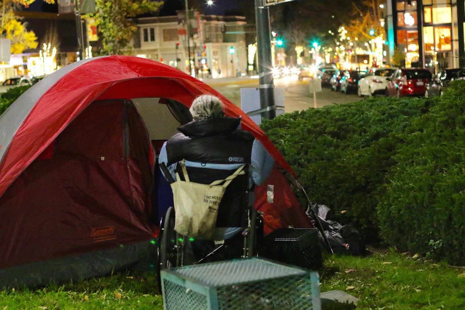 Most members of the First They Came for the Homeless encampment protest in Berkeley are disabled. “The moment people see me with my sleeping bag on the streets, I become a non-person in their eyes,” said Brett Schnaper, a member of the encampment. “It’s such a delight to be seen.”