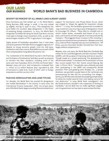 The World Bank's Bad Business in Cambodia cover