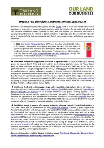 Danida's factsheet cover