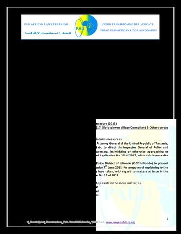 Letter from Pan African Lawyers Union to East African Court of Justice (576.5 KB)