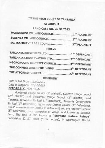 Judgement, Sukenya Case