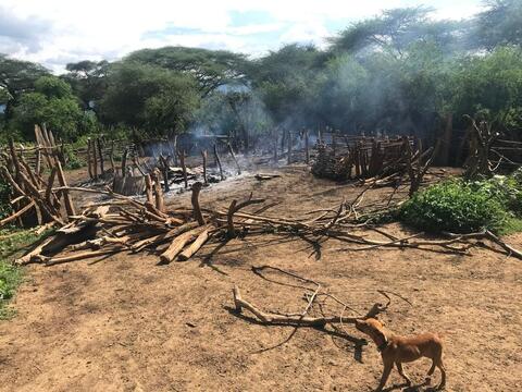 A burnt home