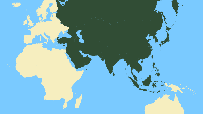 World map - Asia