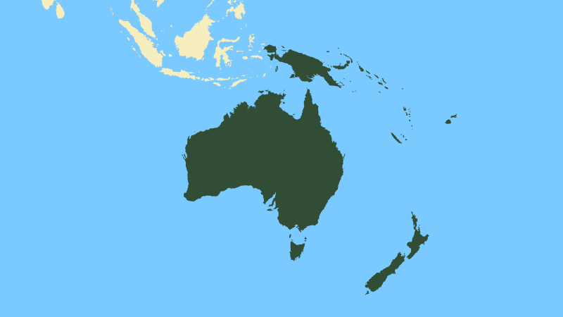 World map - Oceania