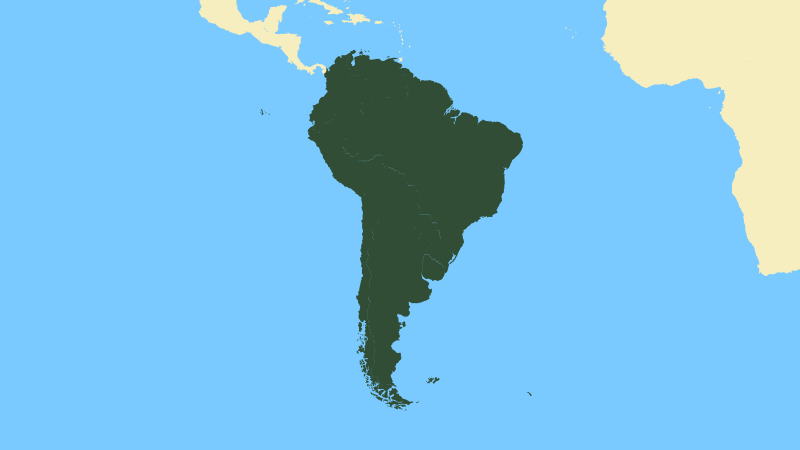 World map - South America