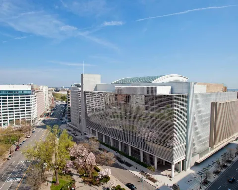 Bird's eye view of World Bank headquarters, Washington DC 