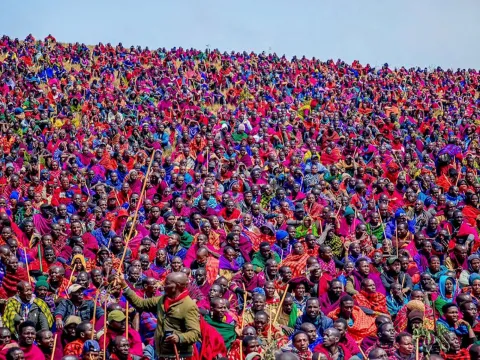 Historic mobilization of over 40,000 Maasai protesting against their eviction from the NCA in August