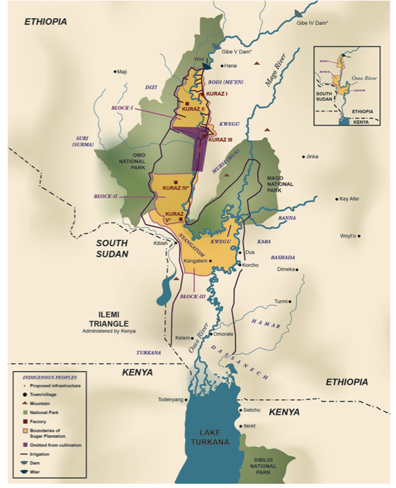 Overview map of the Omo-Turkana Basin showing the planned extent of the KSDP