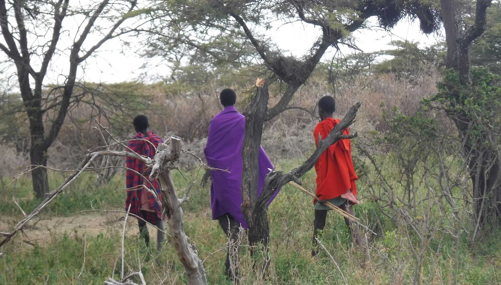 Young herders fleeing at the sight of the research team's vehicle 