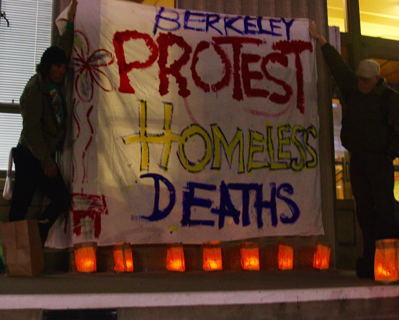 Advocates for the homeless held a vigil on the steps of Berkeley’s City Council for Laura Jadwin