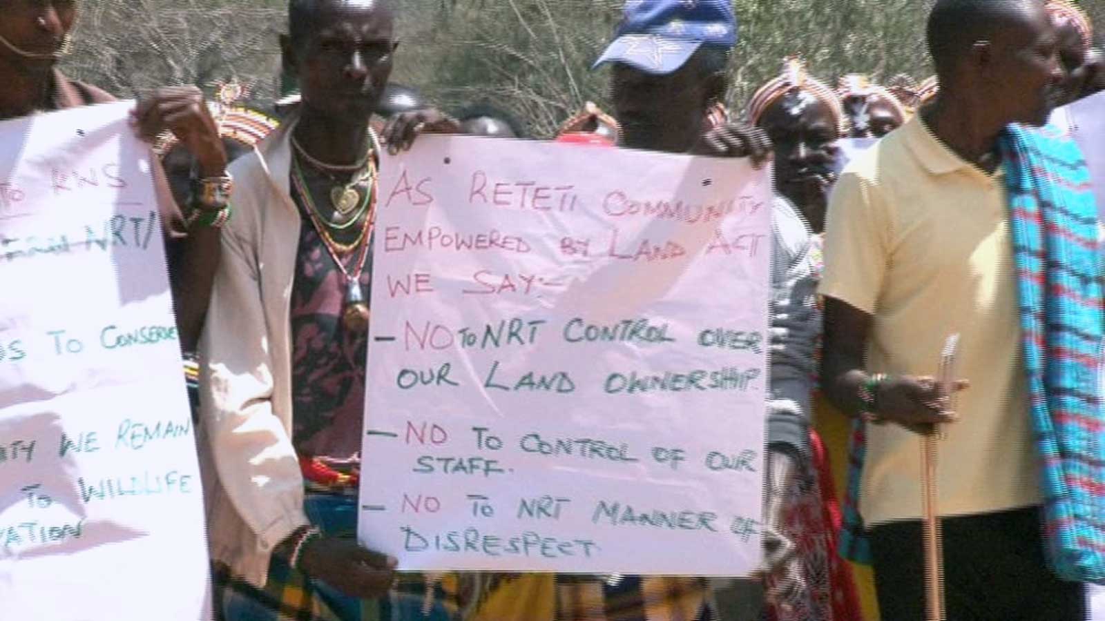 Protests by residents of Ngilae west in Samburu County against NRT.