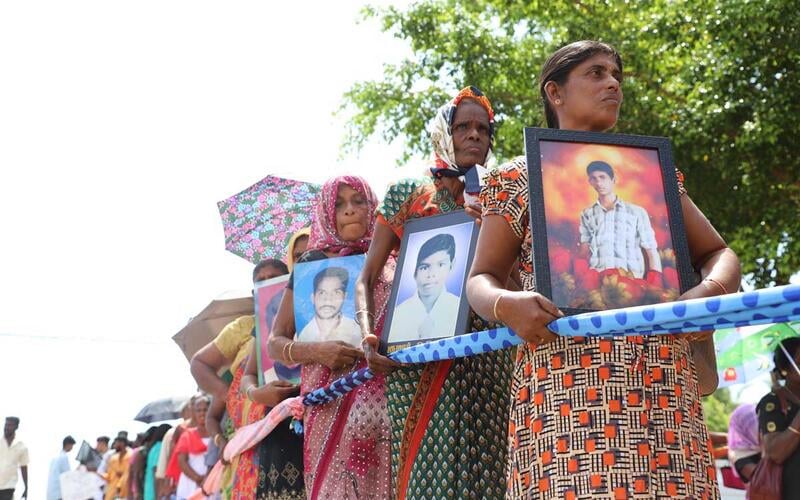 Protest by relatives of the disappeared in Puthukkudiyiruppu, Mullaithivu