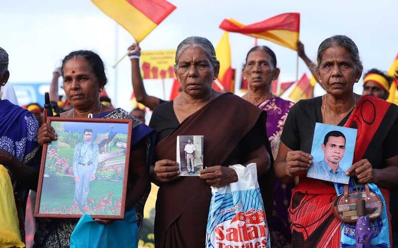 Families of the disappeared participated in the protest march from North to East