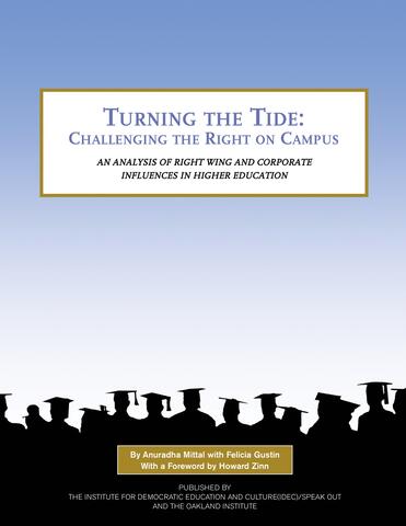 Turning the Tide: Challenging the Right on Campus, report cover.