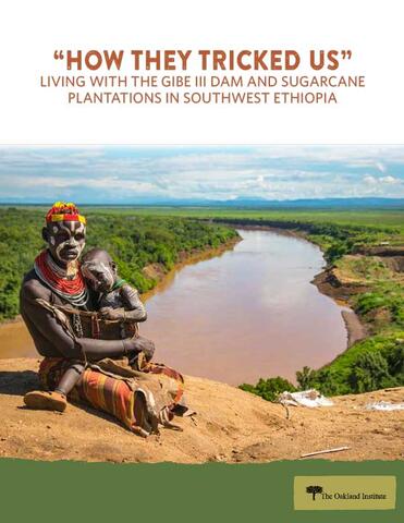 Report cover: Kara parent and child sitting along the bank of the Omo River. © Kelly Fogel