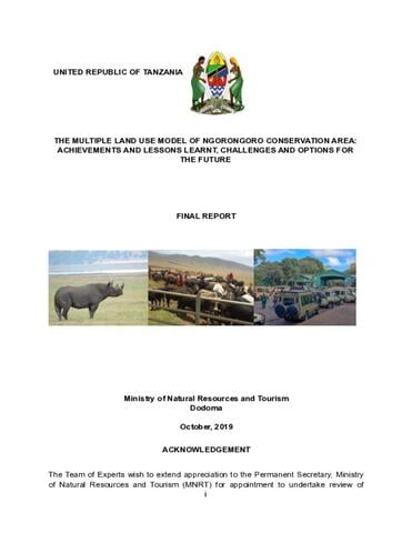 Ngorongoro MLUM report cover