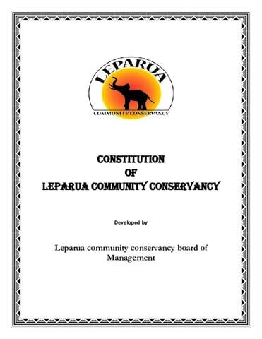 Leparua Conservancy Constitution
