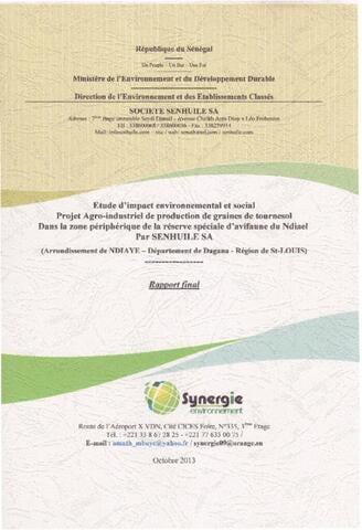 Environmental and Social Impact Assessment Senhuile (french)