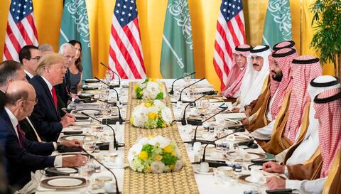 President Trump welcomes Crown Prince Mohammed bin Salman. Photo: Tia Dufour
