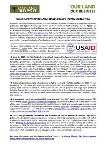 USAID factsheet cover