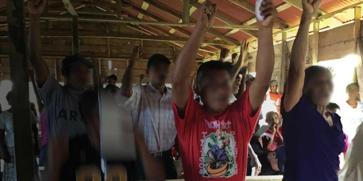 Miskitu villagers united in their demand for Saneamiento